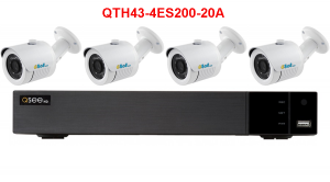 4 Channel AHD Security System with 4 1080p Cameras 1TB HDD (QTH43-4ES200-20A-1)