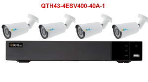 4 Channel AHD Security System with 4 1080p Varifocal Cameras 1TB HDD (QTH43-4ESV200-40A-1)