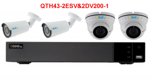 4 Channel AHD Security System with 4 1080p Varifocal Cameras 1TB HDD (QTH43-2ESV&2DV200-1)