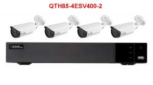8 Channel AHD Security System with 4 IR Waterproof AHD Bullet 4 MP Cameras with 2TB HDD preinstalled (QTH85-4ESV400/40A-2)